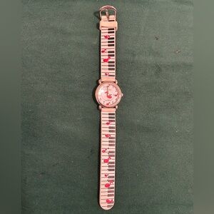 NEW GENEVA BLACK,WHITE PIANO KEYBOARD SILICONE SMALL WATCH